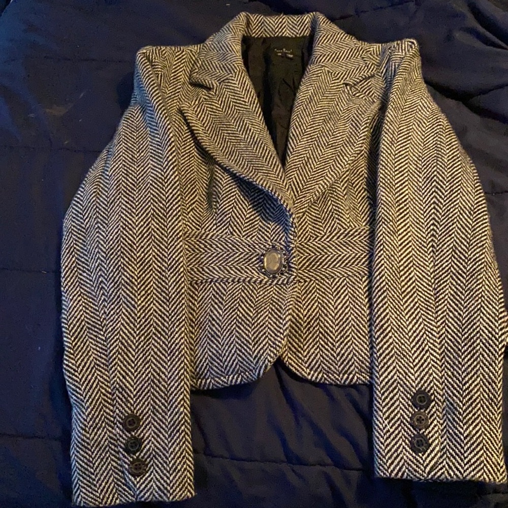 Black and white blazer